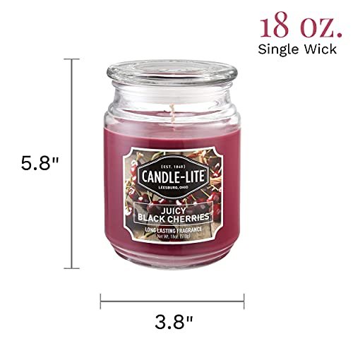 CANDLE-LITE Juicy Black Cherries Single-Wick Candles, 18 oz. Jar, Dark Red - Image 6