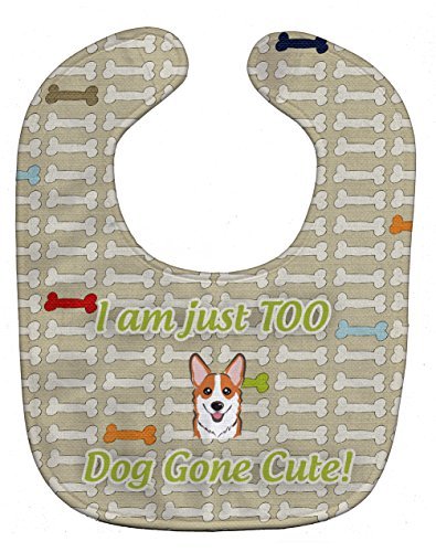 Caroline's Treasures BB5823BIB Too Cute Red Corgi Baby Bib, 10 x 13", multicolor