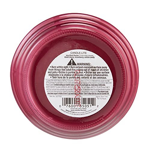 CANDLE-LITE Juicy Black Cherries Single-Wick Candles, 18 oz. Jar, Dark Red - Image 2