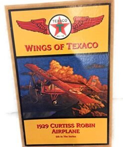 Wings of Texaco - 6th in the Series - 1929 Curtiss Robin Airplane Diecast Metal Coin Bank,Red