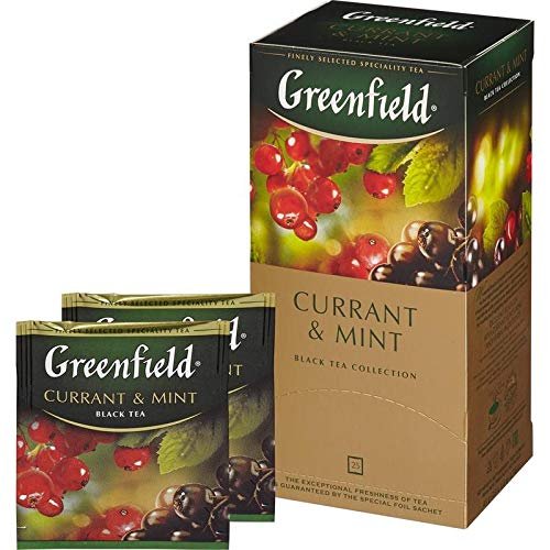 Greenfield Mint Black Tea Fruit, 25 Teabags