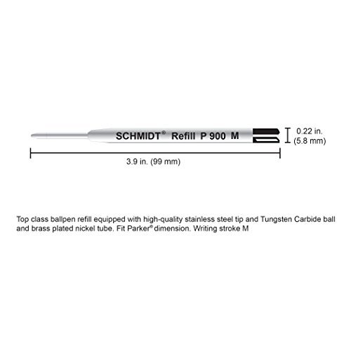 Schmidt P900 Ballpoint Tc Ball Parker Style Refill Medium, Red, 2 Pack Blister (SC58137) - Image 2