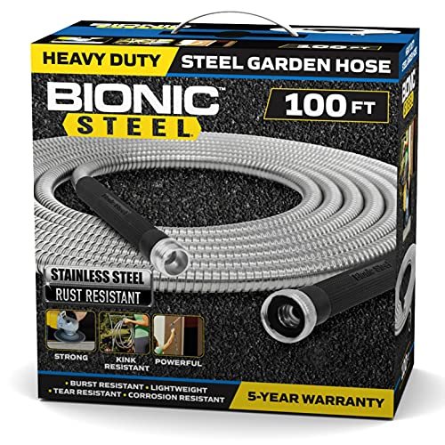 Bionic Steel 100 Foot Garden Hose 304 Stainless Steel Metal Water Hose