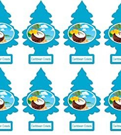 LITTLE TREES Car Air Freshener | Hanging Paper Tree for Home or Car | Caribbean Colada | 12 Pack