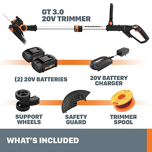 Worx WG163 GT 3.0 20V PowerShare 12" Cordless String Trimmer & Edger (Battery & Charger Included) - Image 3